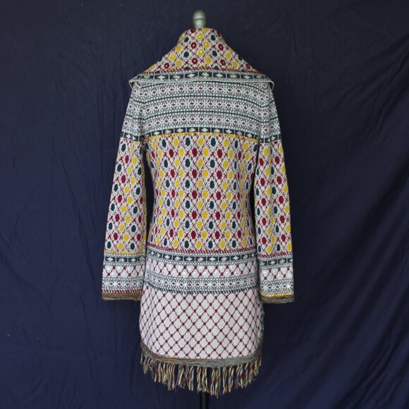 Anthropologie Angel of the North SATPURA wool beaded fringe cardigan sweater M - Picture 10 of 12
